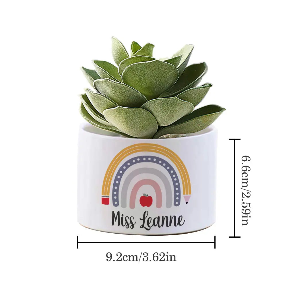 Personalized Teacher Flower Pot Rainbow Planter Back to School Gift for Teacher — product image 4