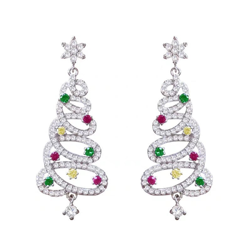 Christmas Tree Rhinestone Earrings — product image