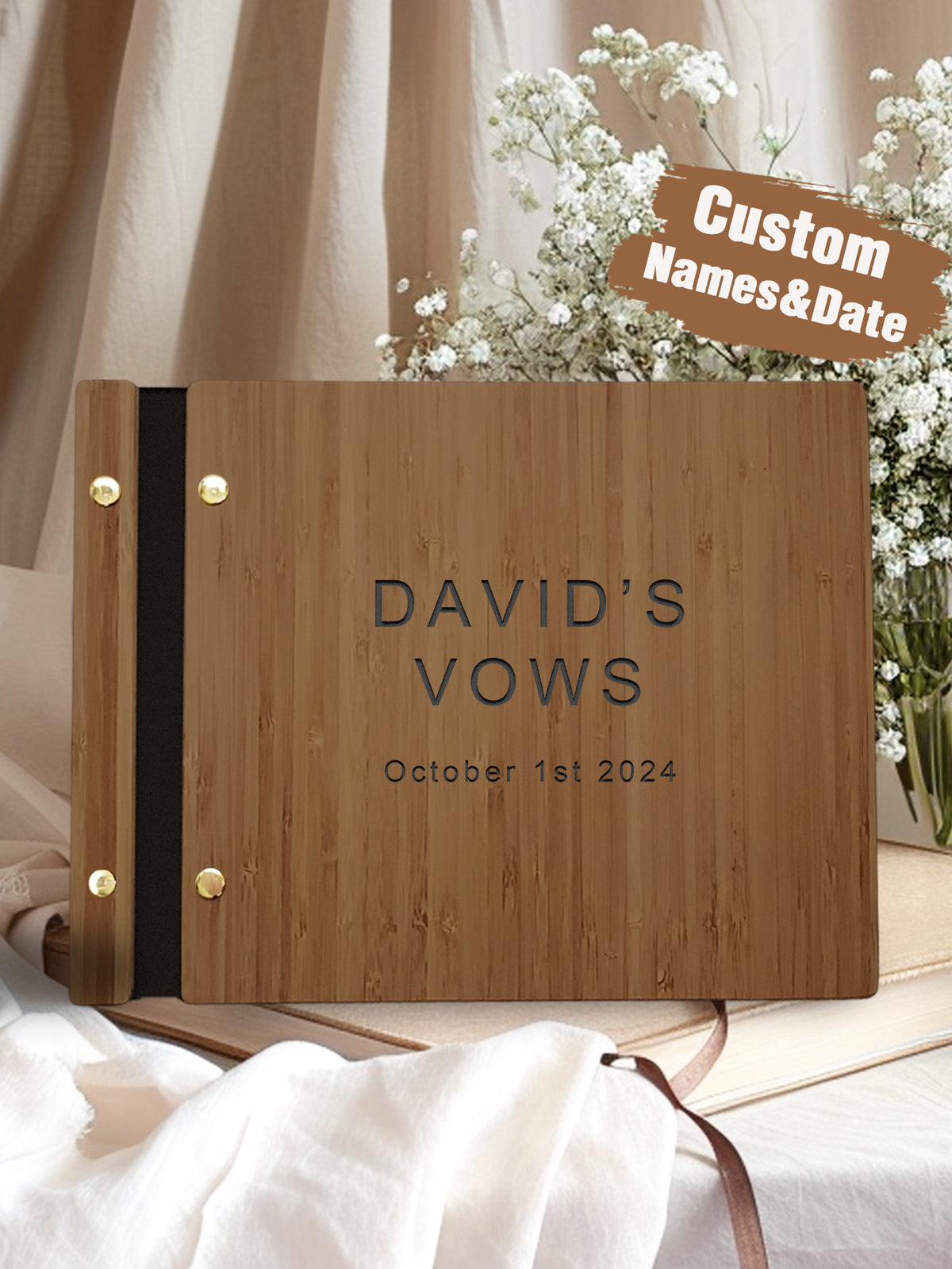 Custom UV Printed Wooden Wedding Guest Books — product image