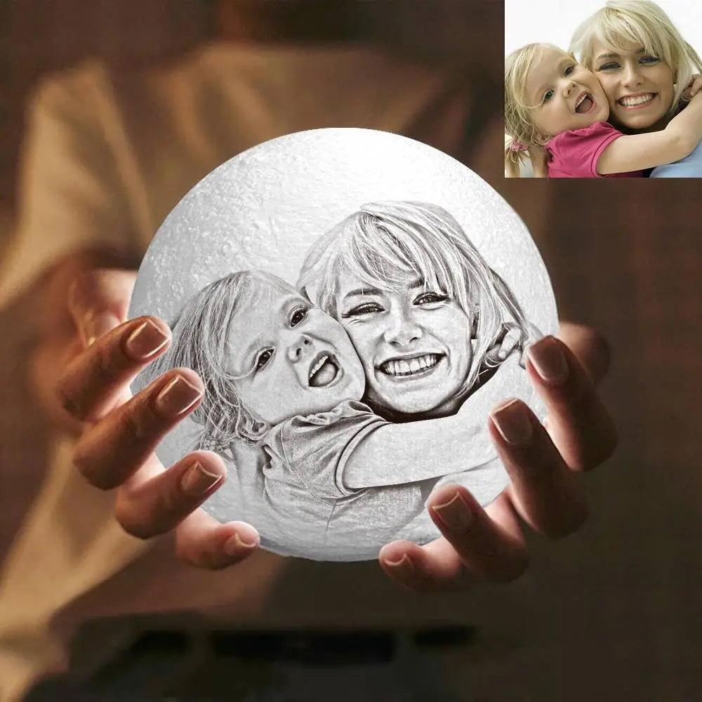 Custom 3D Printed Photo Lunar Light Moon Lamp - Perfect Christmas Gift for Family — product image 7