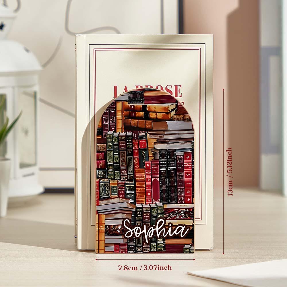 Personalized Name Wood Bookends Shelves Library Book Retro Design Gift for Book Lover — product image 5
