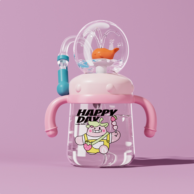 Children's Whale Cartoon Diving Fountain Water Bottle - Tritan Leakproof Sippy Cup (Various Sizes & Colors) — product image 15