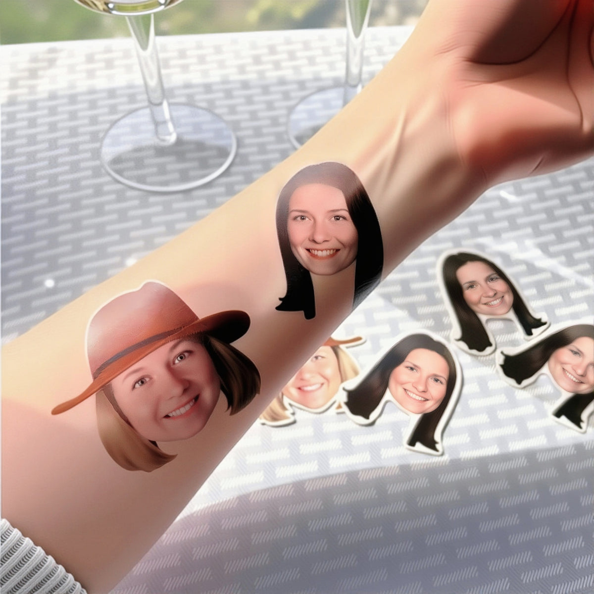 Personalized Custom Photo Tattoo Stickers Unique Temporary Tattoos for Parties — product image