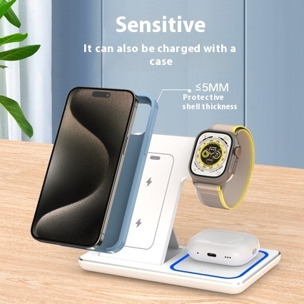 3 In 1 LED Fast Wireless Charger Stand Foldable Charging Station — product image 7