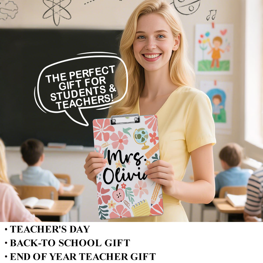 Custom Text Name Folder with Floral Stationery Design – Teacher's Day & Back to School Gift — product image 3