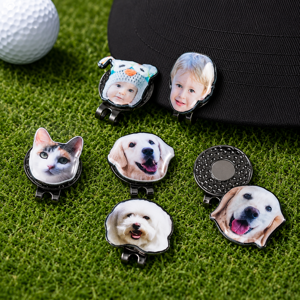 Custom Golf Marker with Picture, Magnetic Hat Clip Gift for Golf Lover — product image