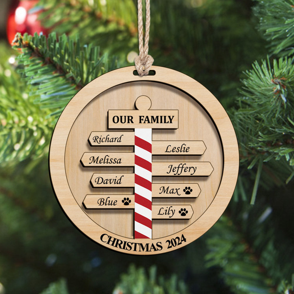Personalized Christmas Family Ornament Custom Family Member Names Gift for Christmas — product image