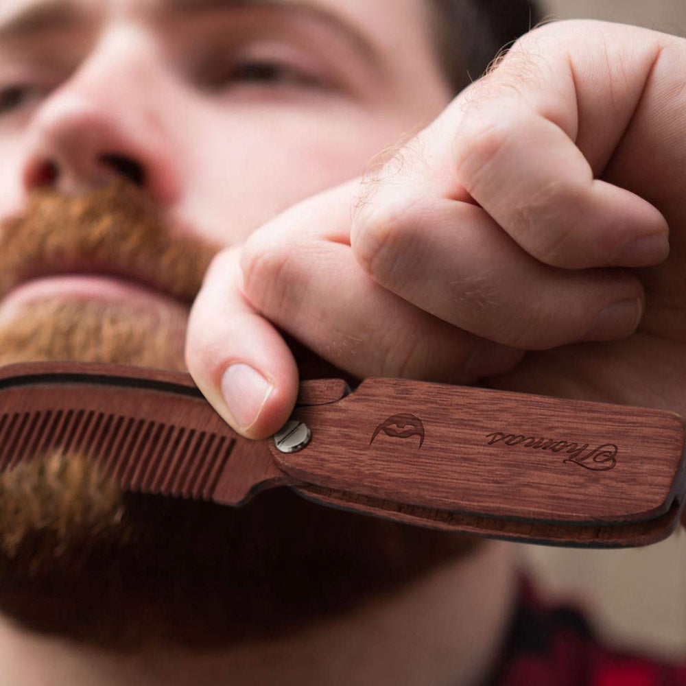 Personalized Wooden Beard Comb with Text — product image 2