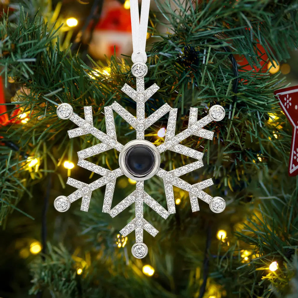Personalized Projection Ornament Custom Photo Snowflake Christmas Ornament Gifts — product image 3