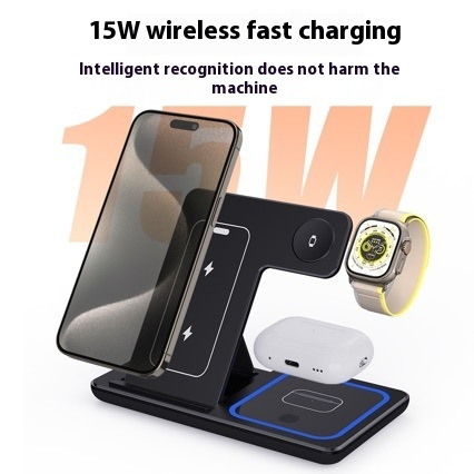 3 In 1 LED Fast Wireless Charger Stand Foldable Charging Station — product image 5