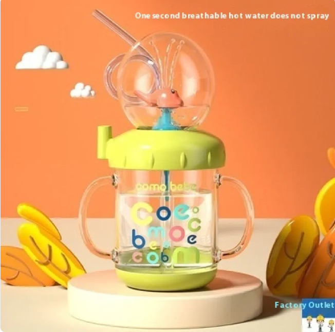 Children's Whale Cartoon Diving Fountain Water Bottle - Tritan Leakproof Sippy Cup (Various Sizes & Colors) — product image 10