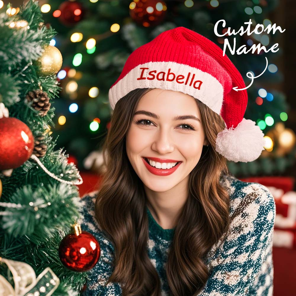 Personalized Christmas Hat Embroidered Name Santa Hat Christmas Gift for Family — product image 3
