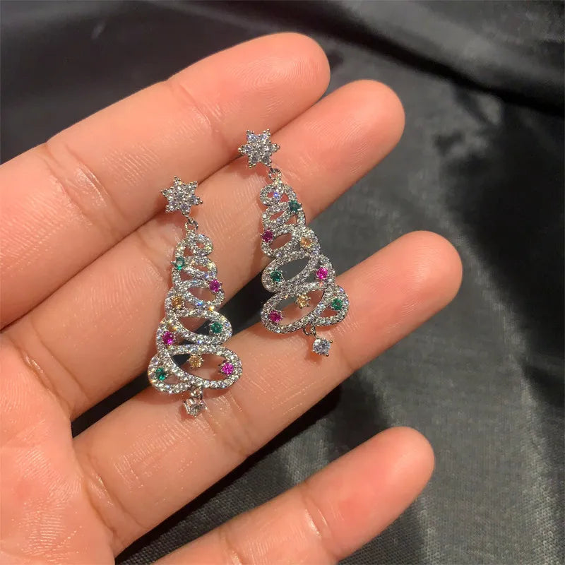 Christmas Tree Rhinestone Earrings — product image 4