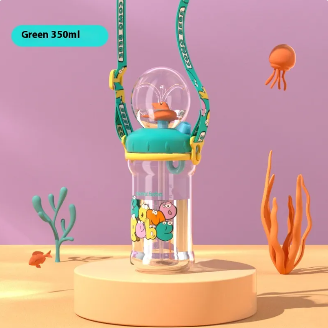 Children's Whale Cartoon Diving Fountain Water Bottle - Tritan Leakproof Sippy Cup (Various Sizes & Colors) — product image 5