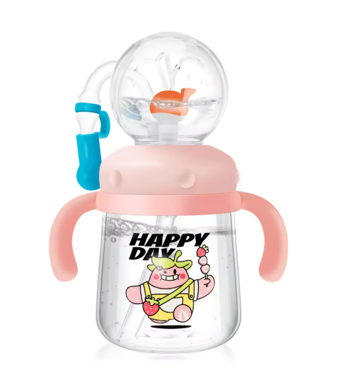 Children's Whale Cartoon Diving Fountain Water Bottle - Tritan Leakproof Sippy Cup (Various Sizes & Colors) — product image