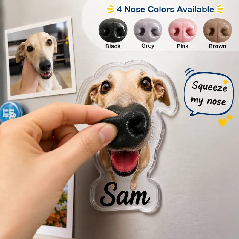Custom Dog Nose Squishy Fridge Magnet Sticker – Personalized Pet Nose Squeeze Toy with Custom Face & Name — product image 4