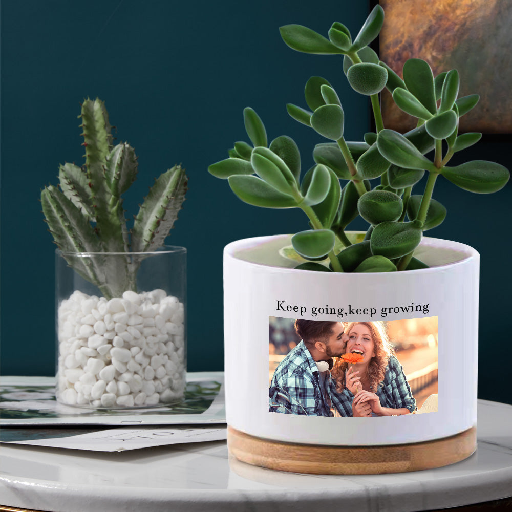 Custom Photo Flower Planter Pot Personalized Ceramic Succulent Plant Pot — product image 2