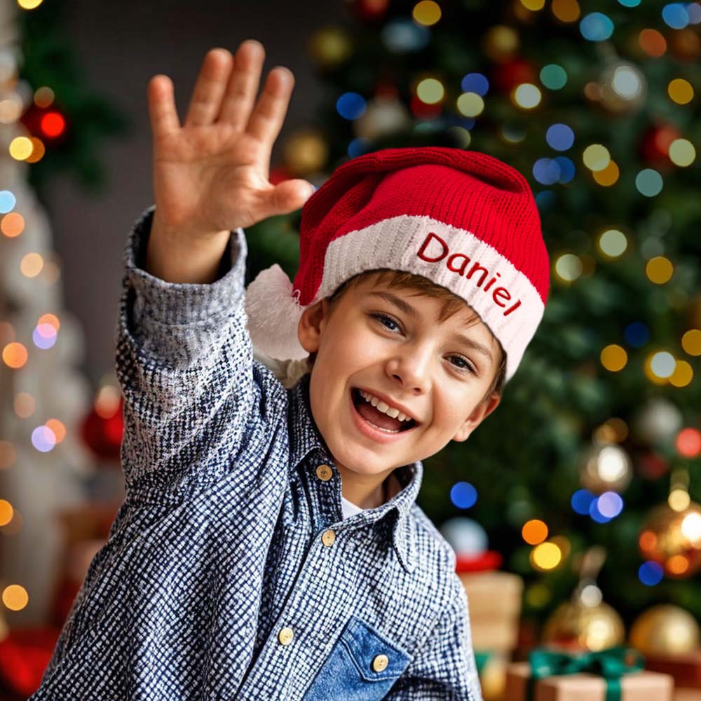 Personalized Christmas Hat Embroidered Name Santa Hat Christmas Gift for Family — product image 2