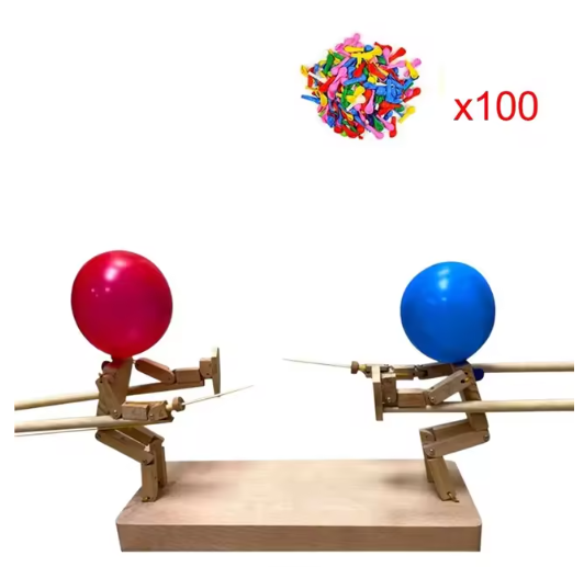 Handmade Balloon Heads Wooden Fighter Puppets — product image 5