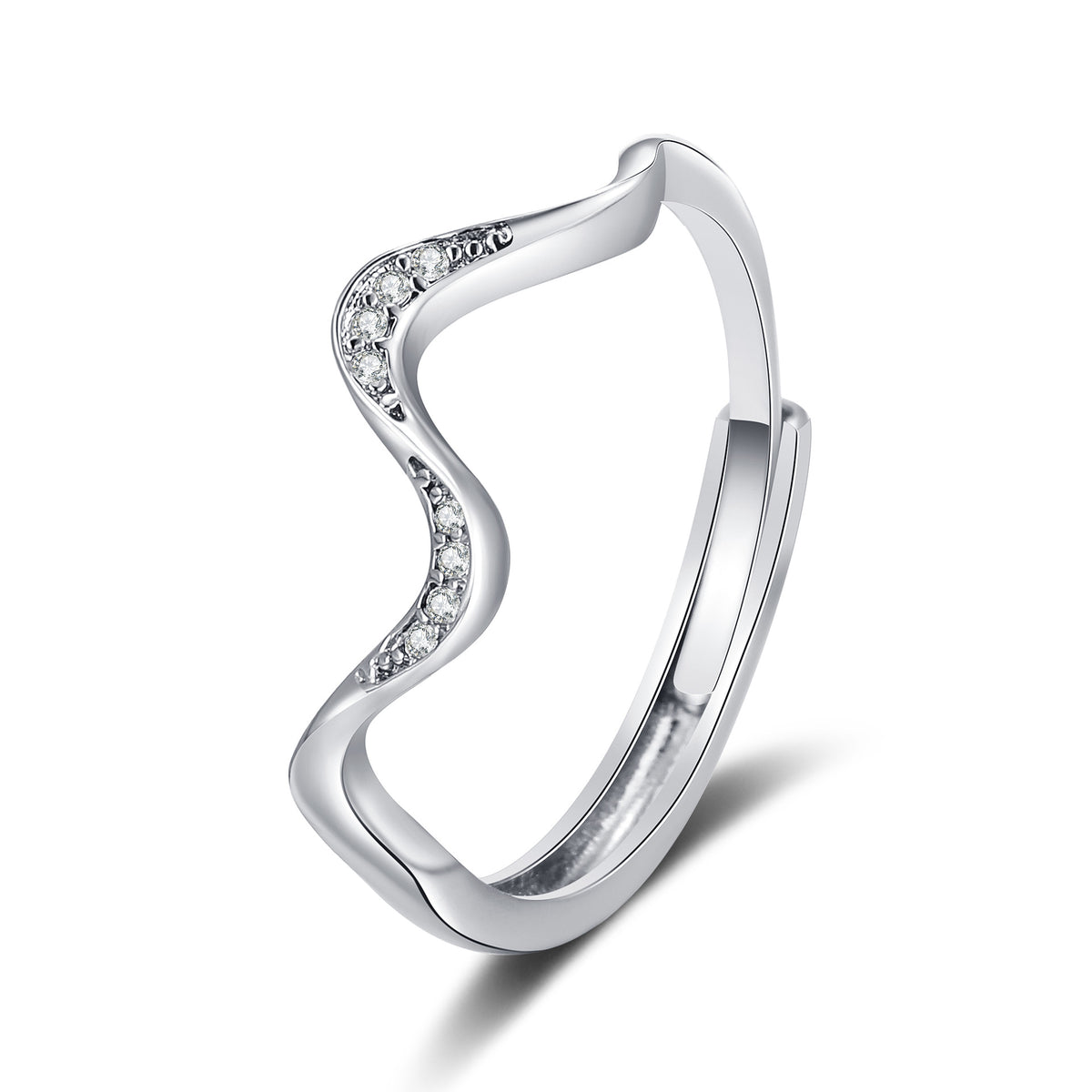 Water Wave Silver Ring in Fashion Design — product image 4