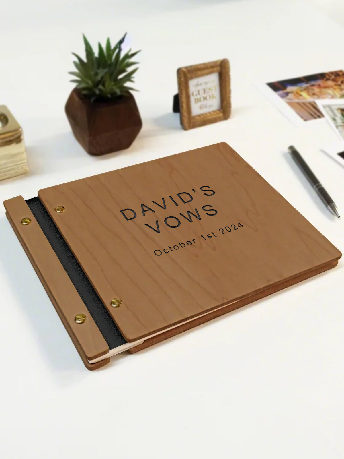 Custom UV Printed Wooden Wedding Guest Books — product image 2