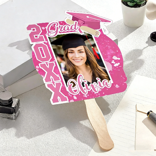 2026 Personalized Multicolor Grad Graduation Photo Fan with Name Photo Props Graduation Gift for Graduate — product image 6