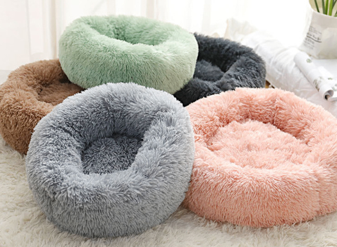 Round Plush Dog Bed for Small Dogs and Puppies — product image