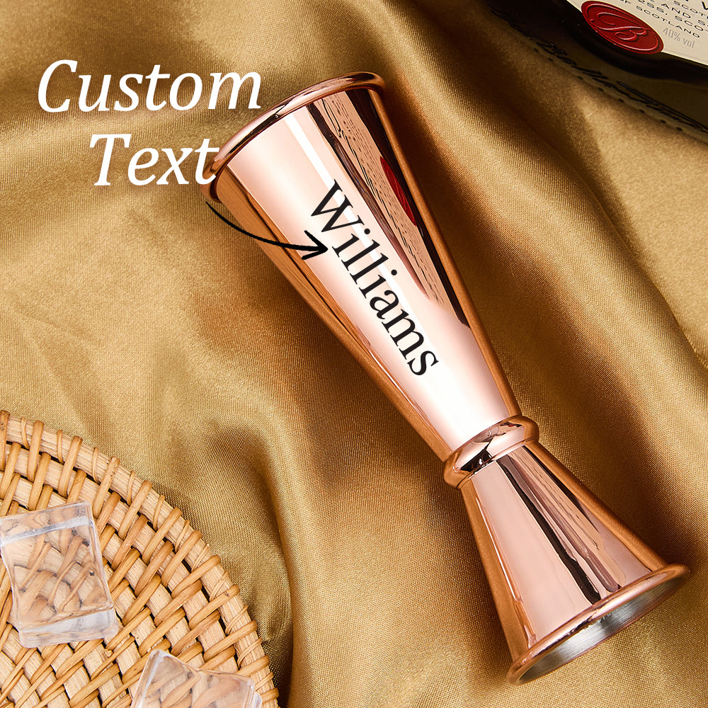 Personalized Engraved Text Stainless Steel Cocktail Jigger Measurements Gift for Bartender — product image 9