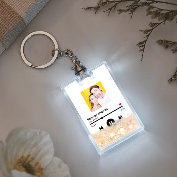 Custom Photo Scannable Music Code Illuminated Quicksand Keychain Gift — product image 9