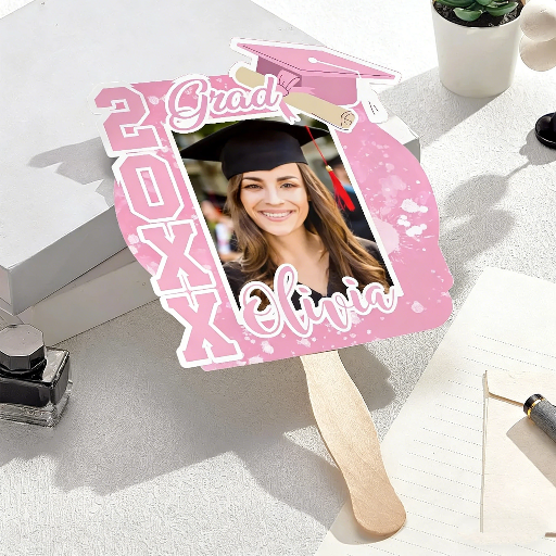 2026 Personalized Multicolor Grad Graduation Photo Fan with Name Photo Props Graduation Gift for Graduate — product image 5