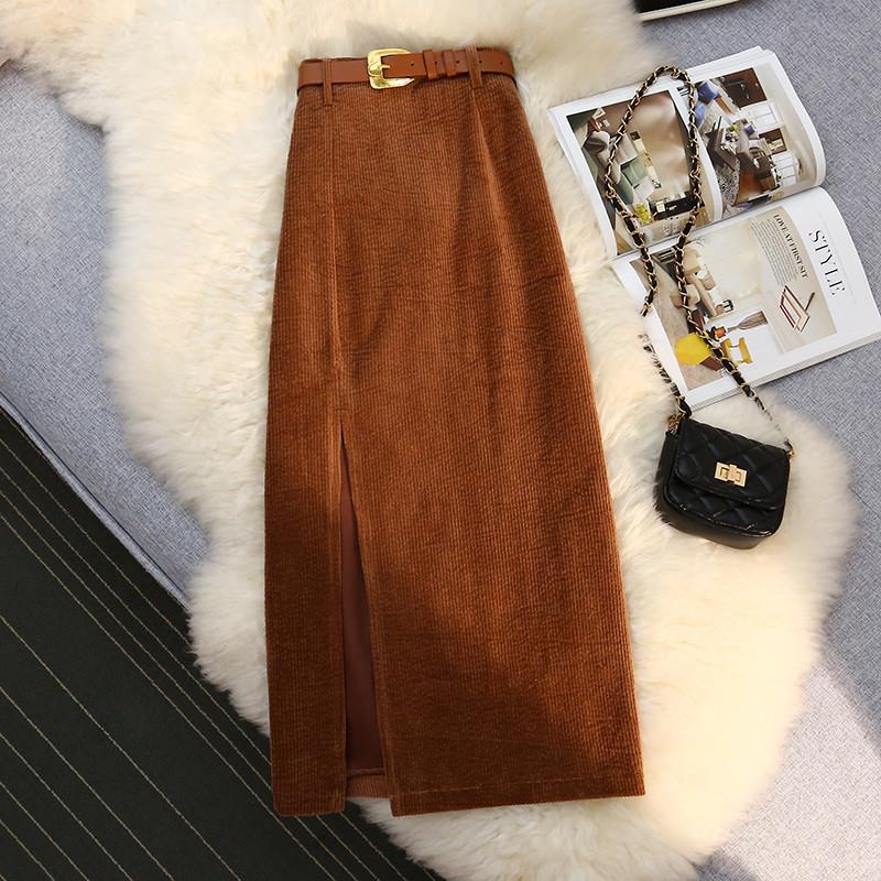 High Waist A-Line Corduroy Skirt for Women — product image 2