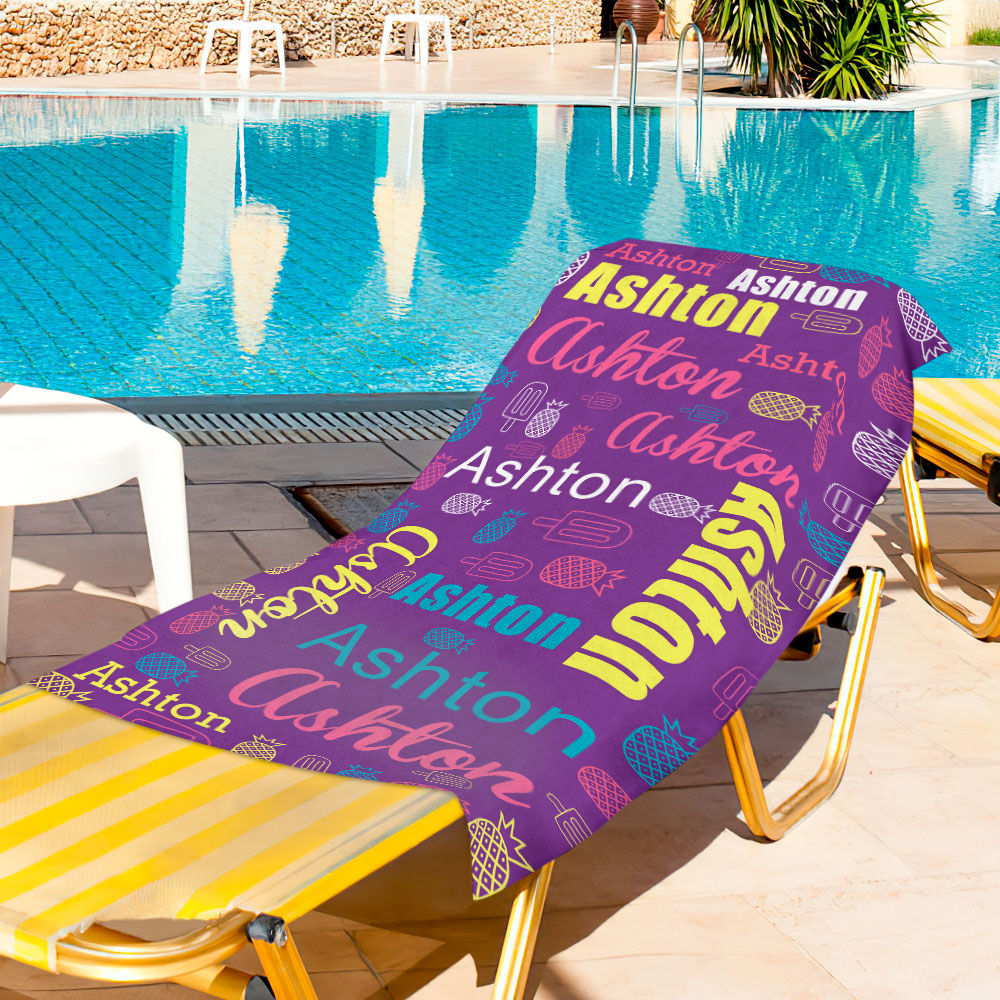 Customized Name Beach Towel Personalized Funny Pool Towels — product image 2