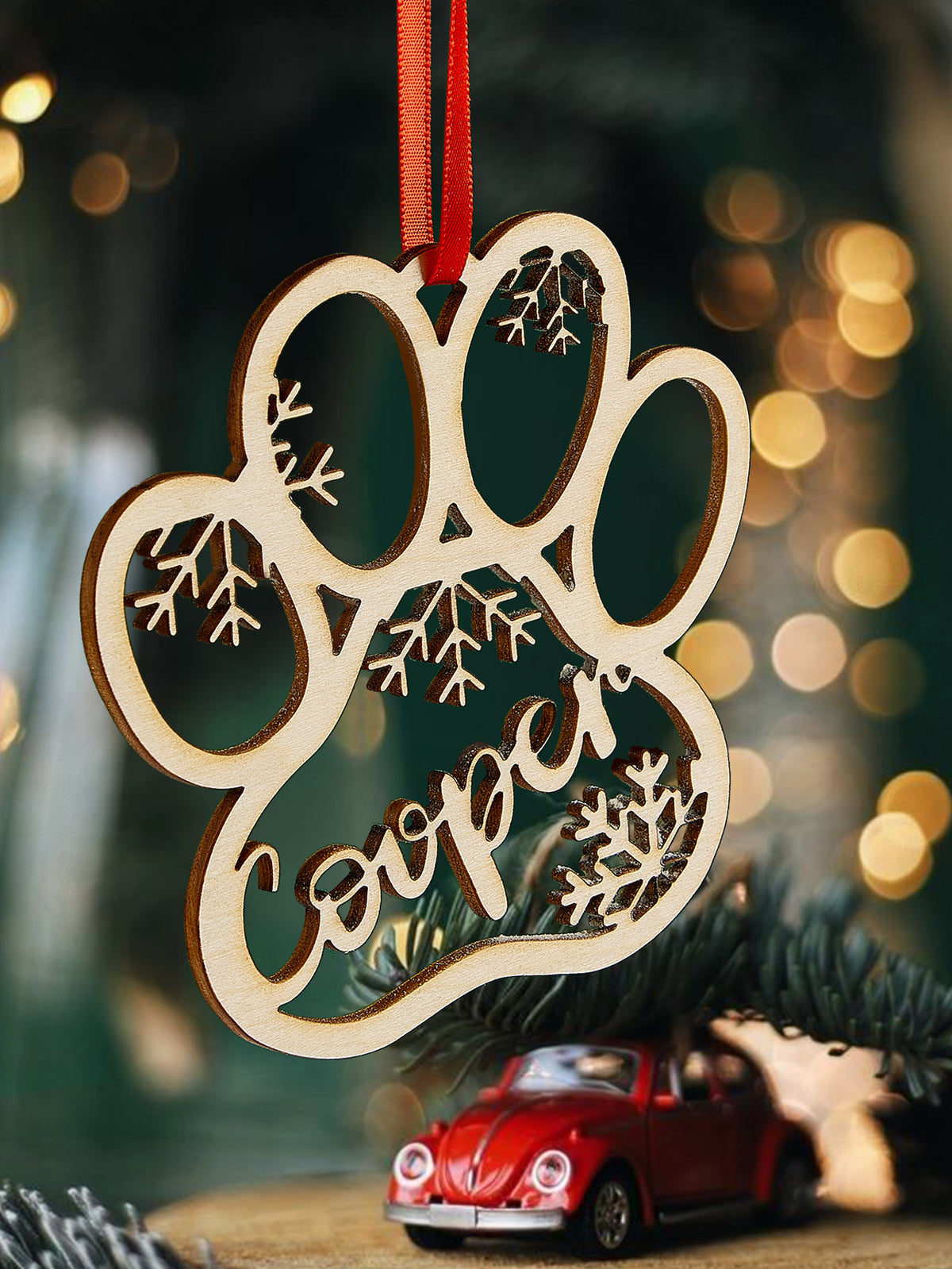 Personalized Name Dog Paw Snowflake Ornaments – Custom Christmas Tree Decorations — product image 5