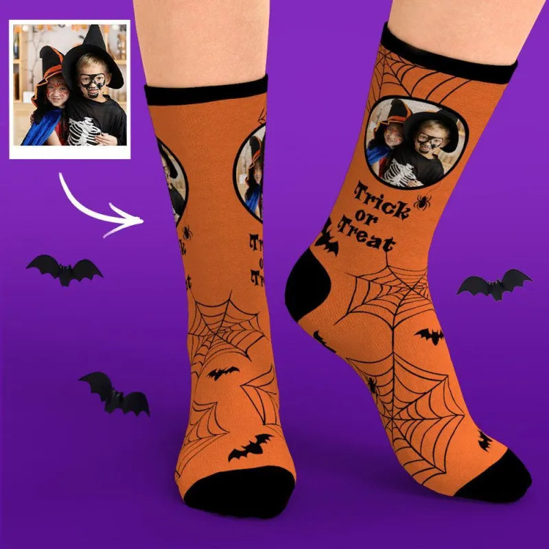 Custom Socks With Your Face Trick Or Treat Funny Unique Halloween Gifts — product image