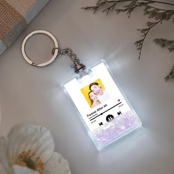Custom Photo Scannable Music Code Illuminated Quicksand Keychain Gift — product image 3