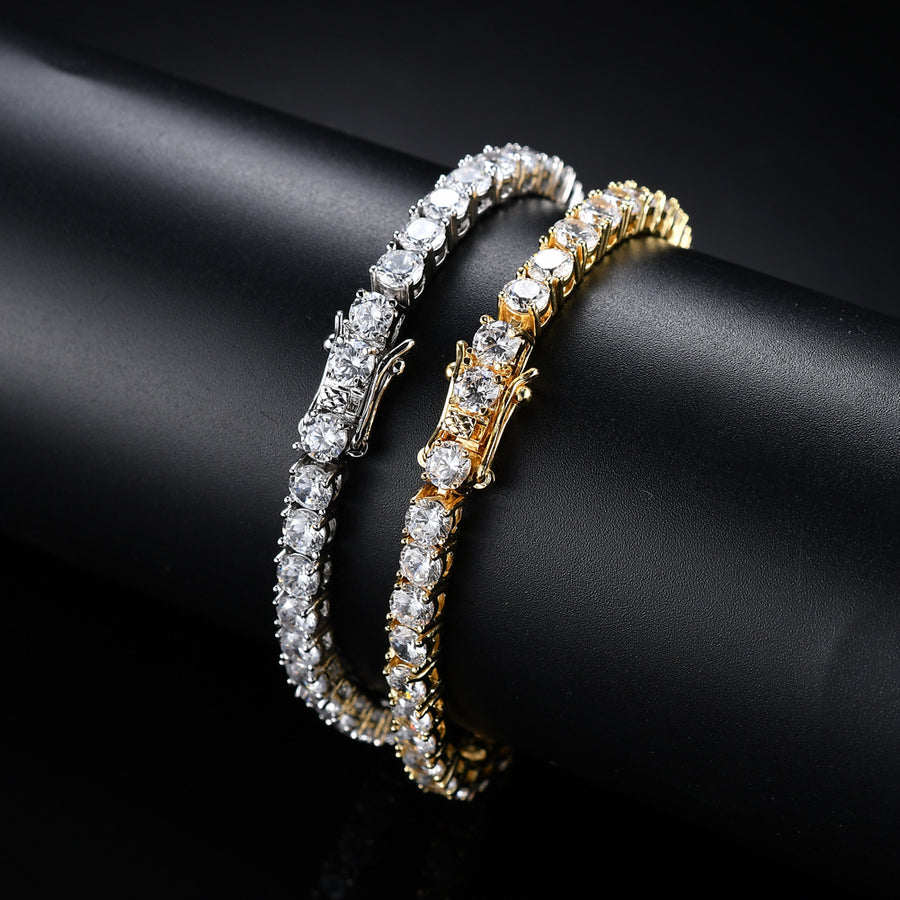 Tennis Chain Copper Zircon Single Row Hip Hop Bracelet — product image