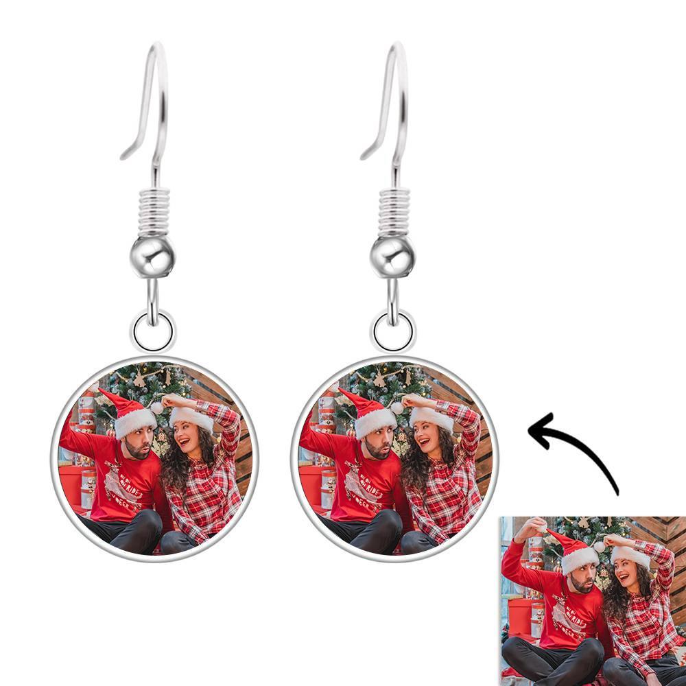 Personalized Photo Drop Earrings Two Photos Unique Jewelry For Women — product image 4