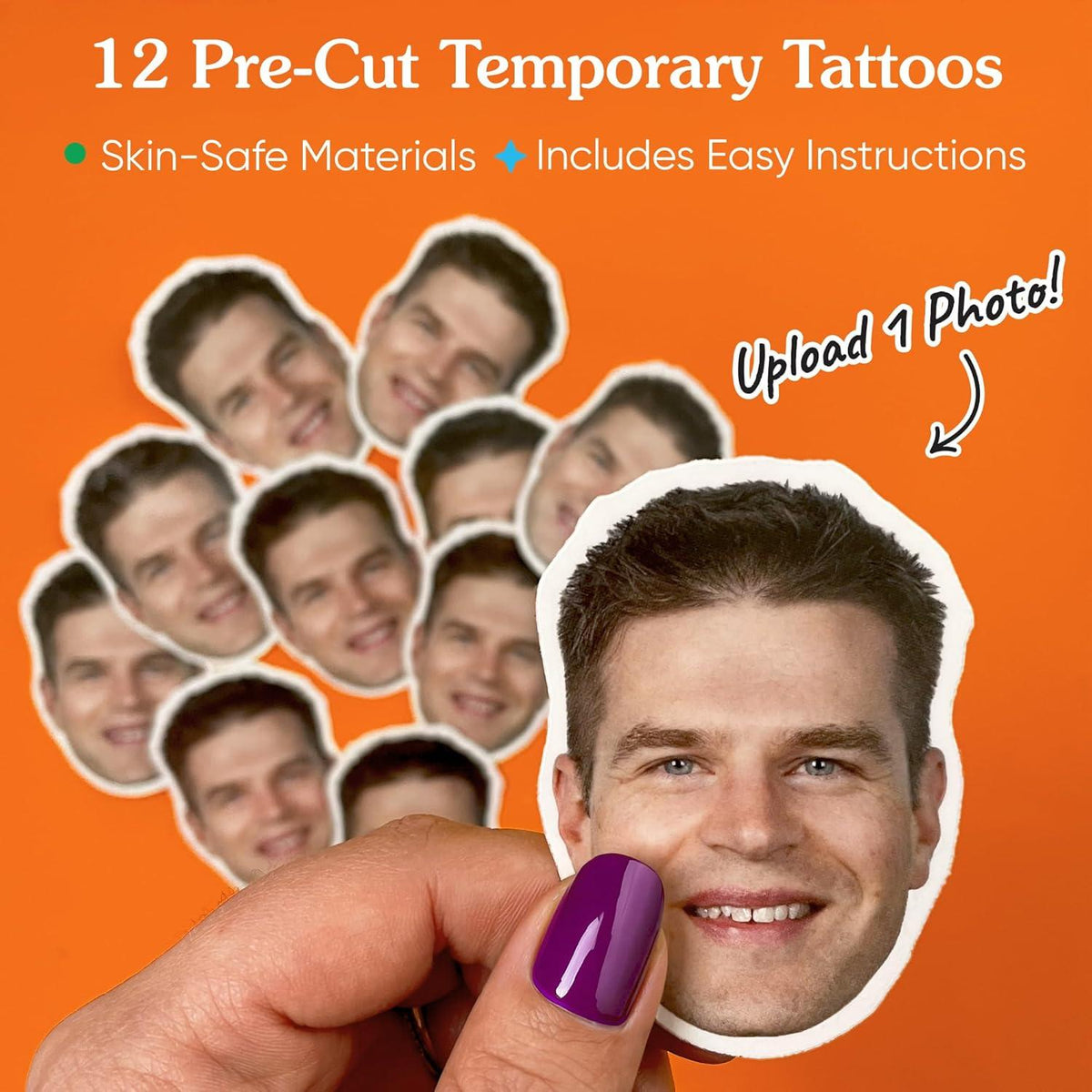 Personalized Custom Photo Tattoo Stickers Unique Temporary Tattoos for Parties — product image 2