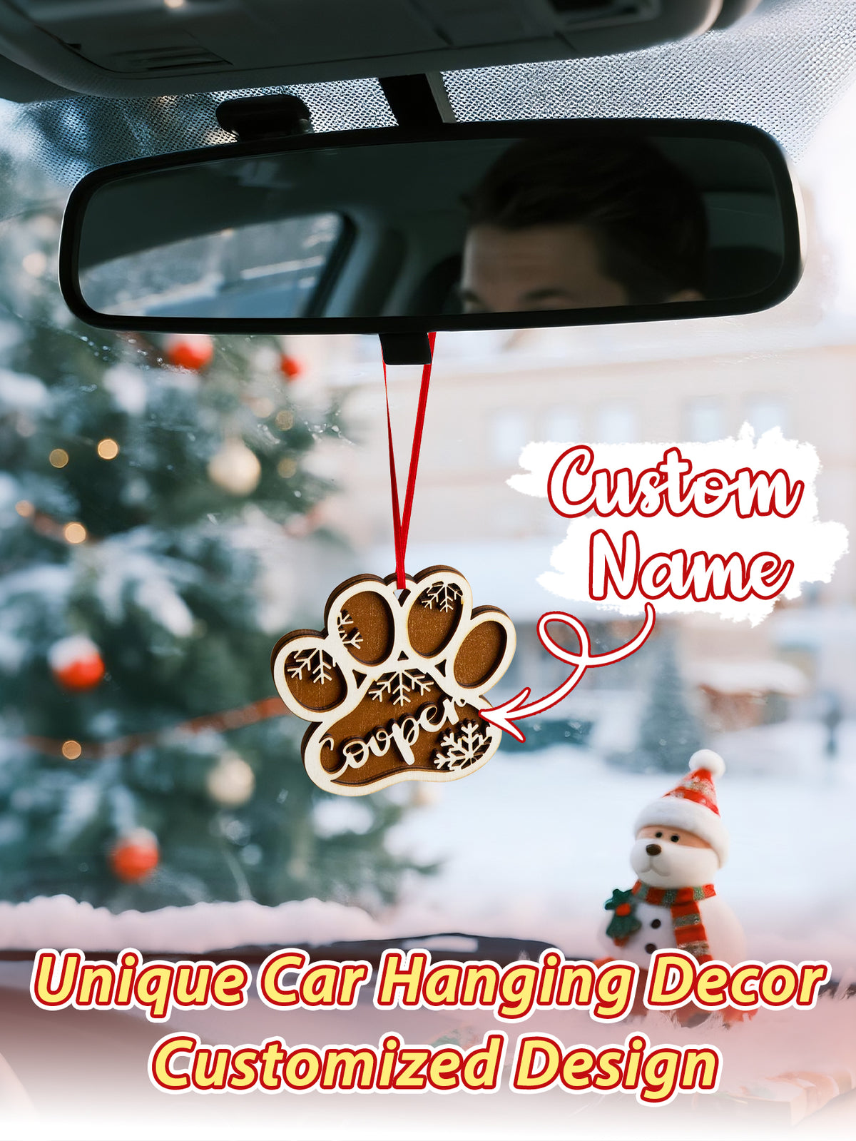 Personalized Dog Paw Snowflake Ornament – Custom Name Christmas Tree Decoration — product image 6
