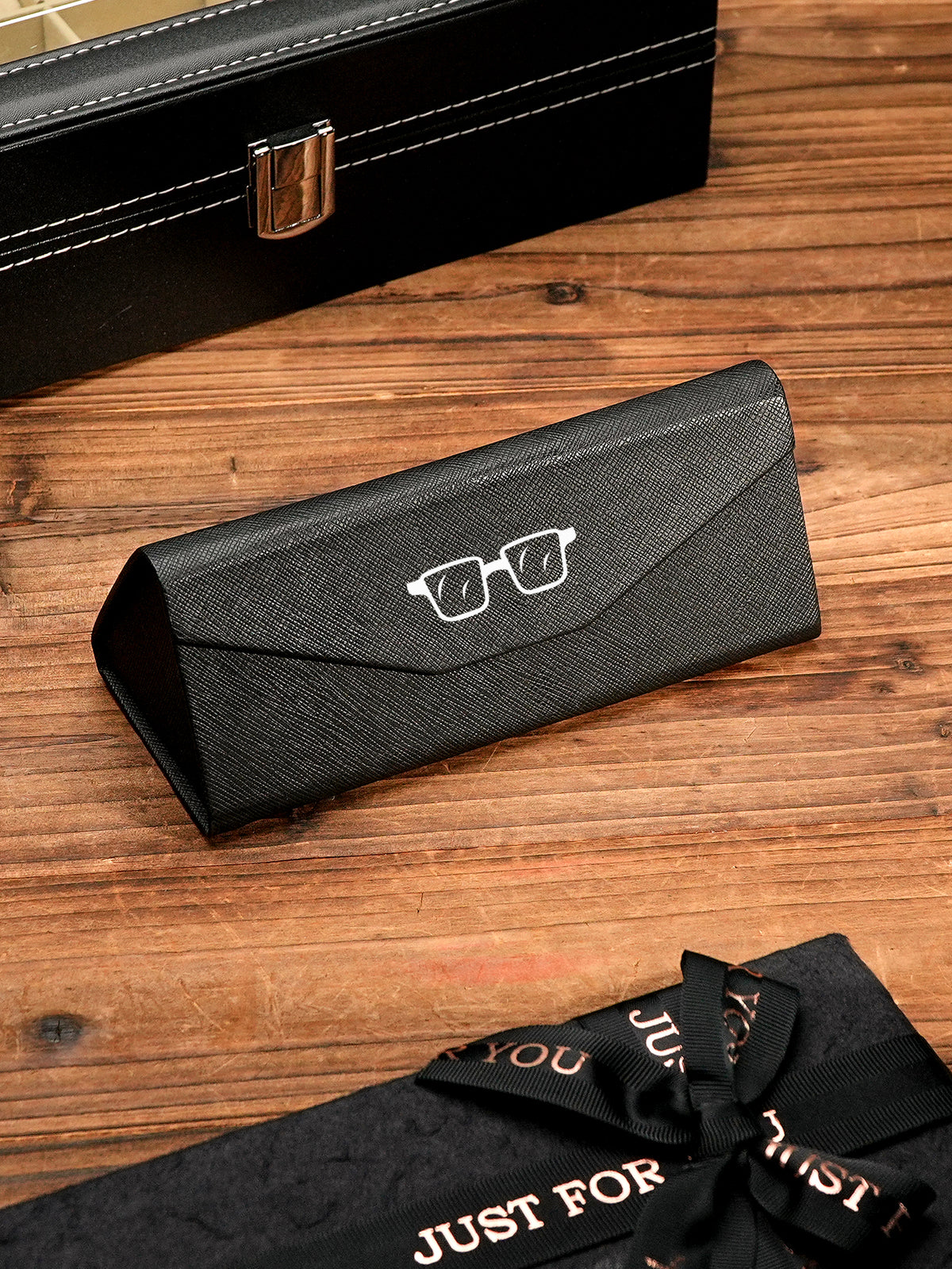 Custom Logo PU Leather Eyeglass Case – Birthday & Father’s Day Gift — product image 6