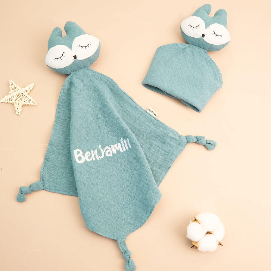 Personalized Soothe Towel Bibs Soft Sleeping Doll Towel with Embroidered Name Gift for Baby — product image
