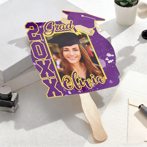 2026 Personalized Multicolor Grad Graduation Photo Fan with Name Photo Props Graduation Gift for Graduate — product image 18
