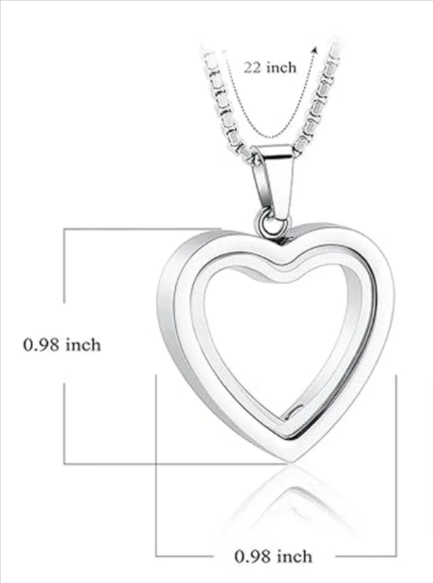 Heartfelt Remembrance: Stainless Steel Heart-Shaped Cremation Pendant — product image 3