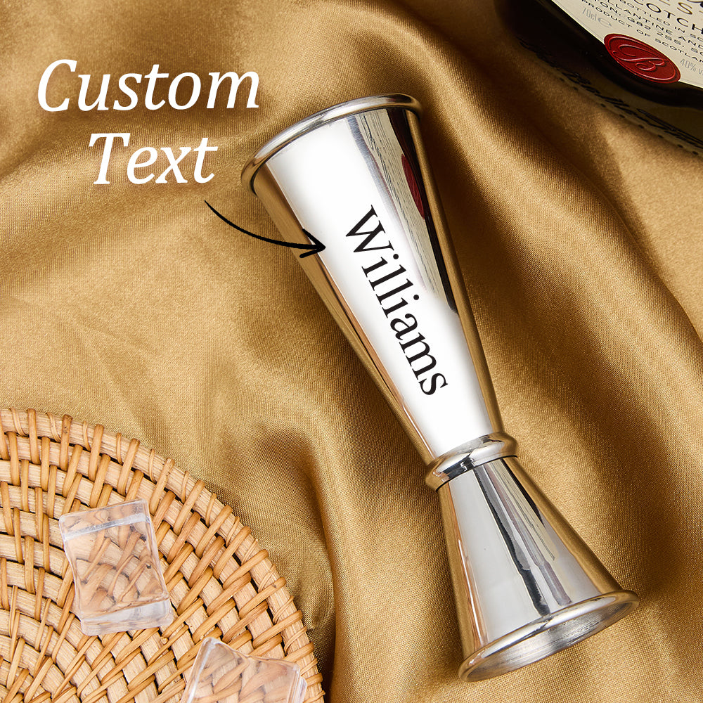 Personalized Engraved Text Stainless Steel Cocktail Jigger Measurements Gift for Bartender — product image 6
