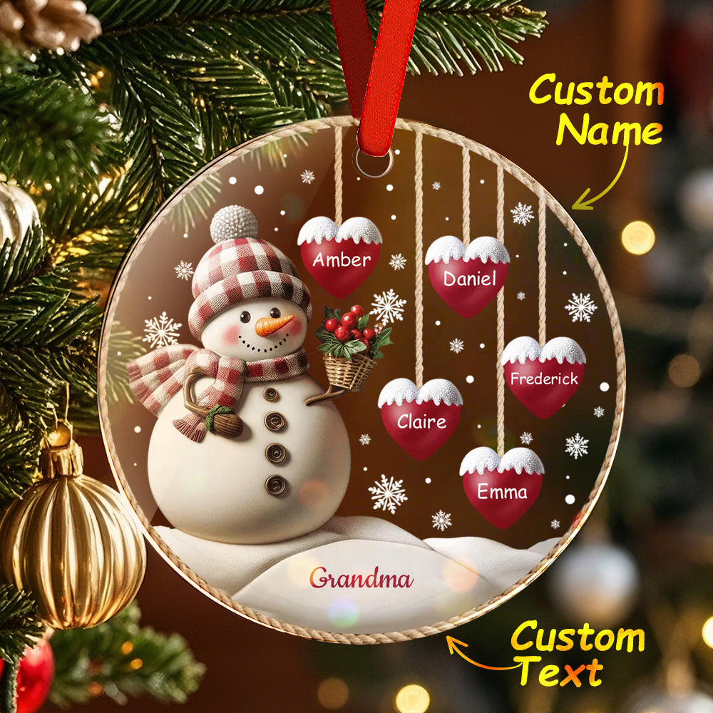 Custom Name Snowman Acrylic Ornament – Personalized Round Christmas Tree Decoration — product image 5