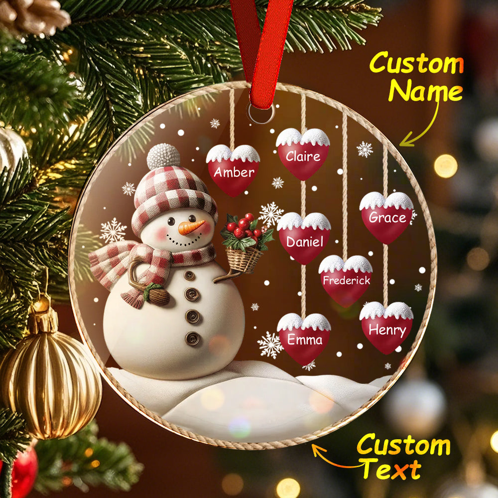 Custom Name Snowman Acrylic Ornament – Personalized Round Christmas Tree Decoration — product image 7