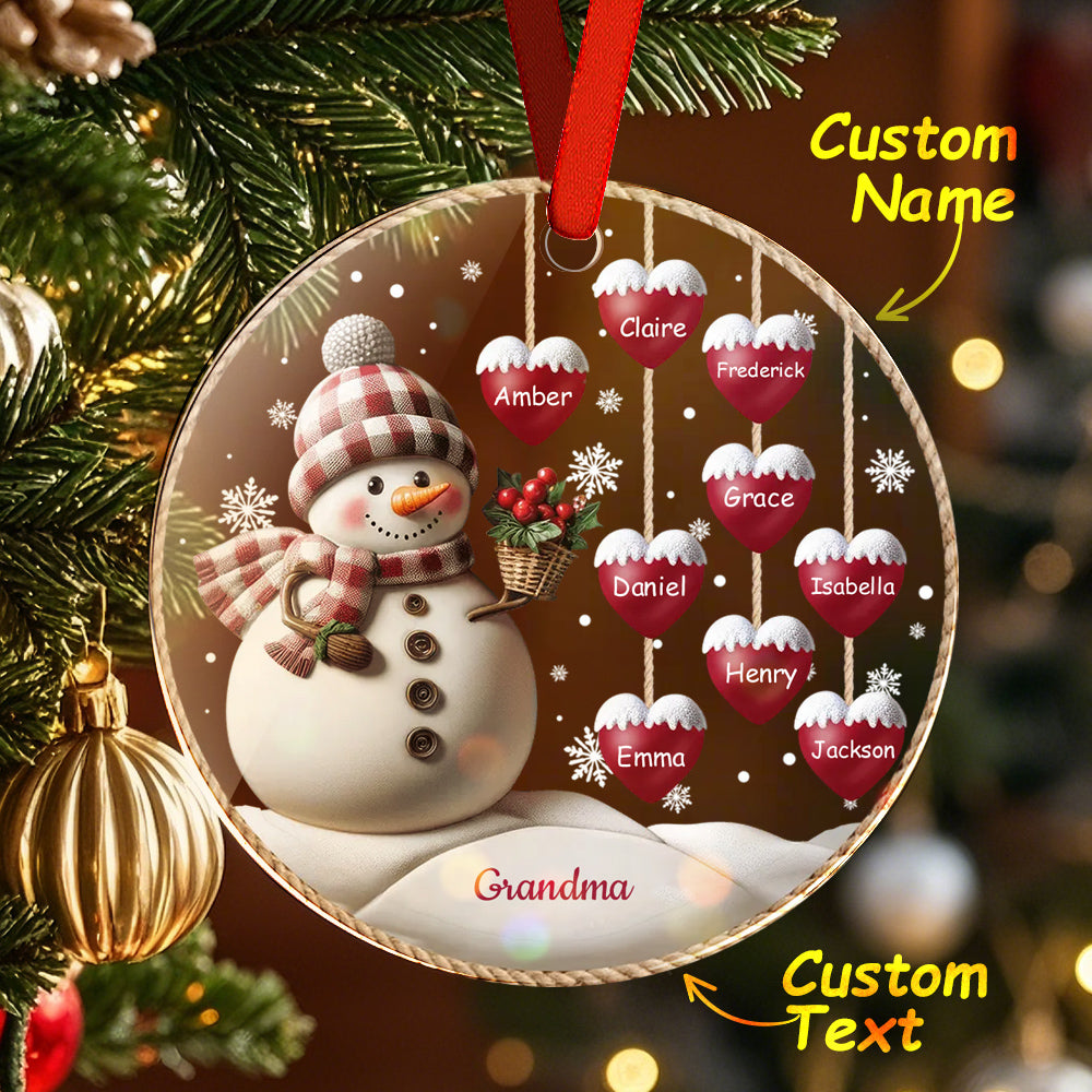 Custom Name Snowman Acrylic Ornament – Personalized Round Christmas Tree Decoration — product image 9