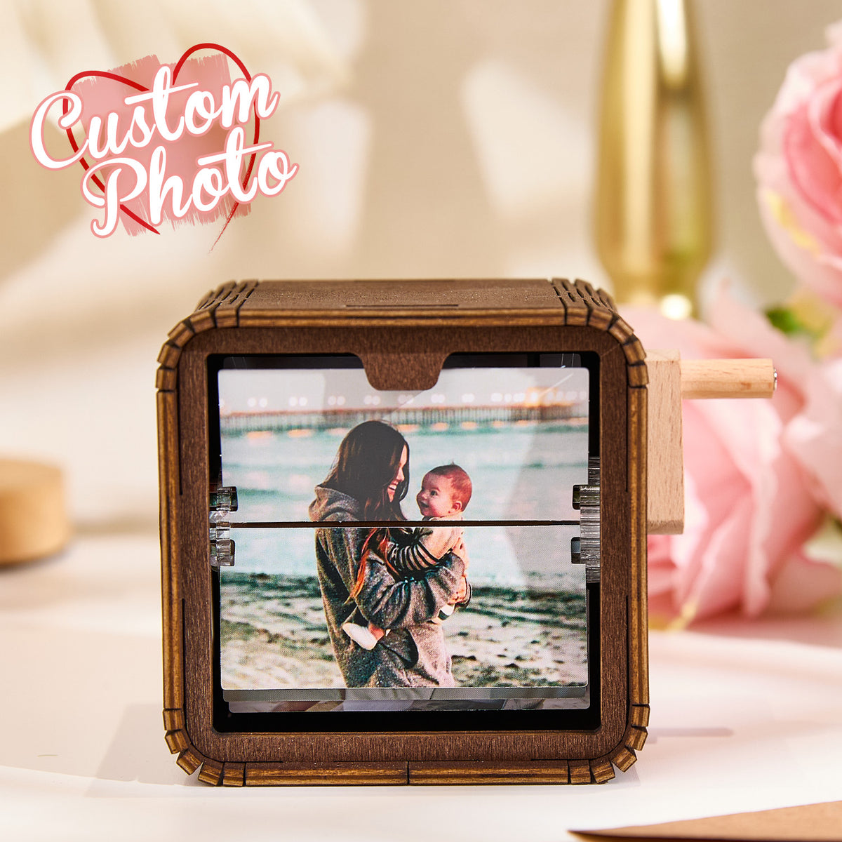 Custom 16 Photo Music Flipbook Wooden Album with Light — product image 6