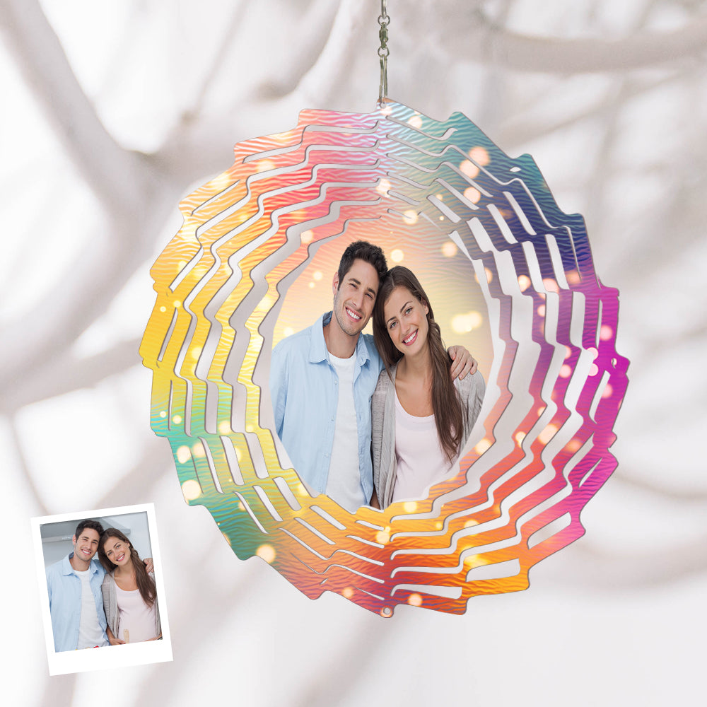 Custom Photo Wind Spinner Chime Garden Decoration Couple Valentine's Day Gift — product image