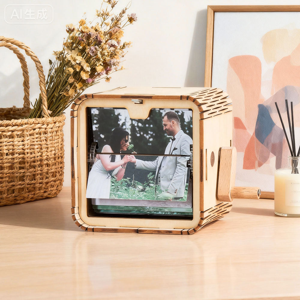 Custom 16 Photo Music Flipbook Wooden Album with Light — product image 3